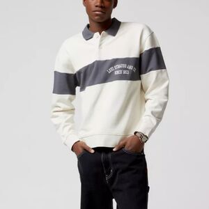 Men Levi’s Archive Collared Polo Sweatshirt Long Sleeve Archive Tofu Size Medium